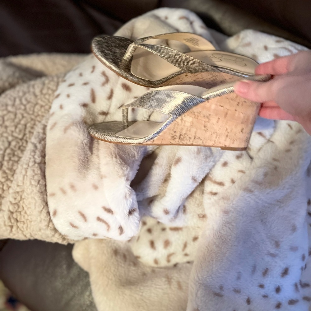 Worn Only Once Snakeskin Print Wedges - image 2